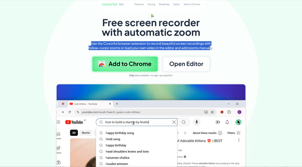 Cursorful-Free screen recorder with automatic zoom