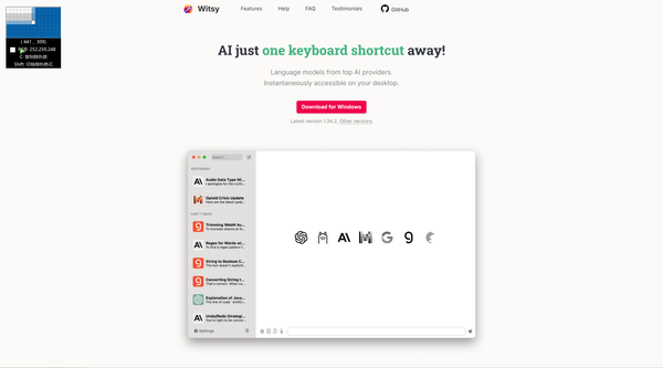 Witsy-AI just one keyboard shortcut away